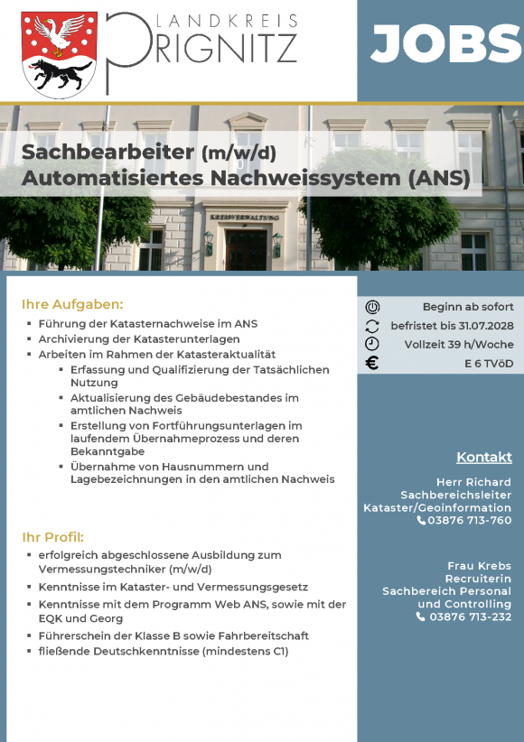 Sachbearbeiter(m/w/d) Automatisiertes Nachweissystem (ANS) - Seite 1
