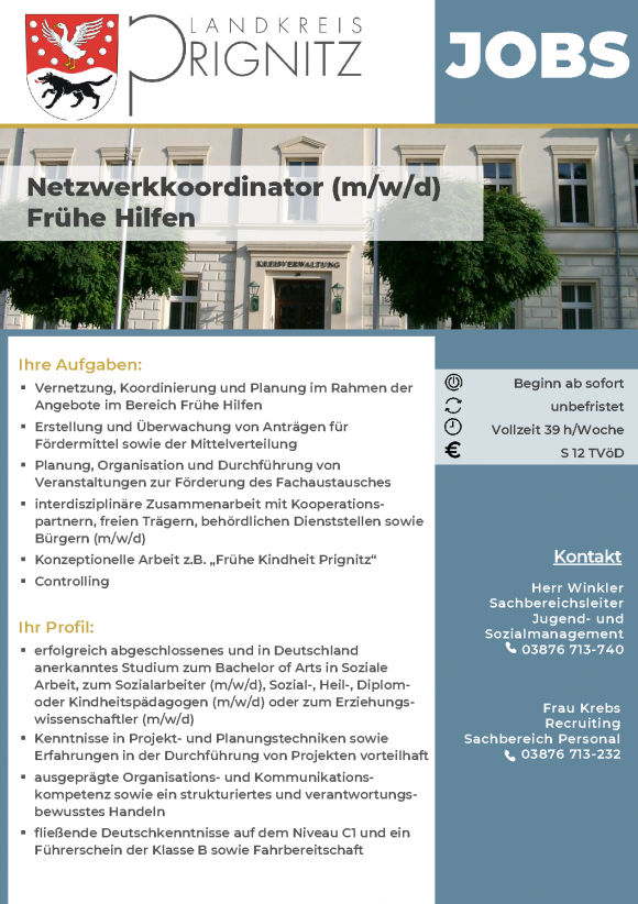 Netzwerkkoordinator (m/w/d) Frühe Hilfen . Seite 1
